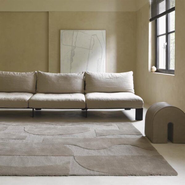 Brink & Campman Mural Bold vloerkleed beige taupe abstract design